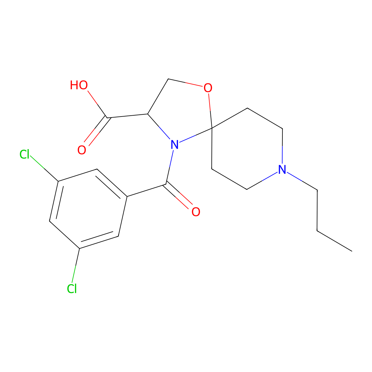 4-(3,5-Dichlorobenzoyl)-8-propyl-1-oxa-4,8-diazaspiro[4.5]decane-3-carboxylic acid molecular structure, CAS 1326813-17-5