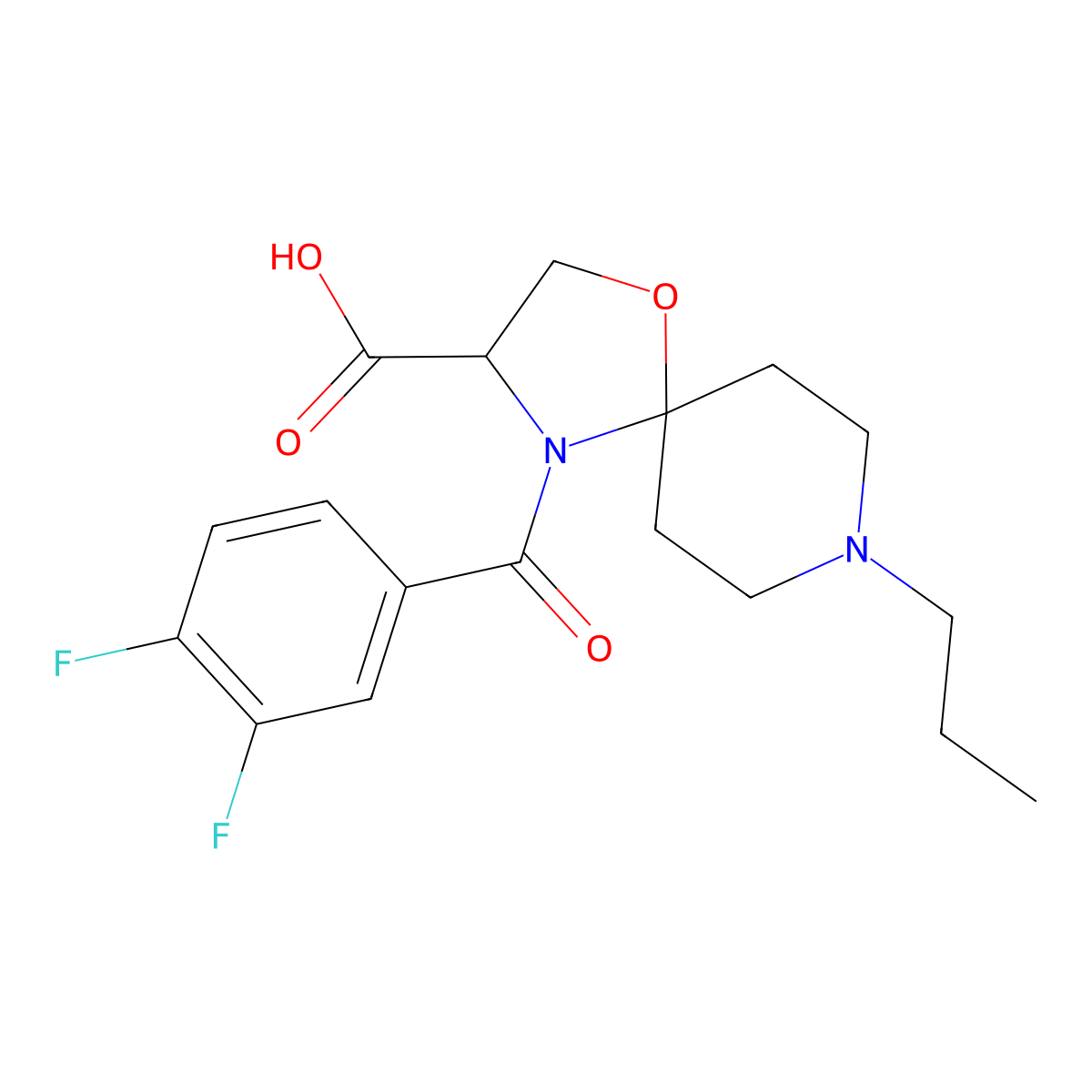 4-(3,4-Difluorobenzoyl)-8-propyl-1-oxa-4,8-diazaspiro[4.5]decane-3-carboxylic acid molecular structure, CAS 1326813-21-1