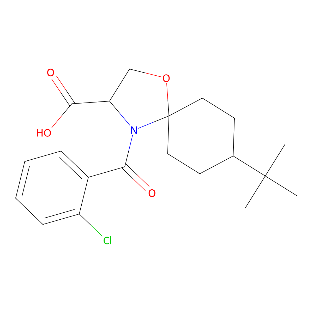 8-tert-Butyl-4-(2-chlorobenzoyl)-1-oxa-4-azaspiro[4.5]decane-3-carboxylic acid molecular structure, CAS 1326813-32-4