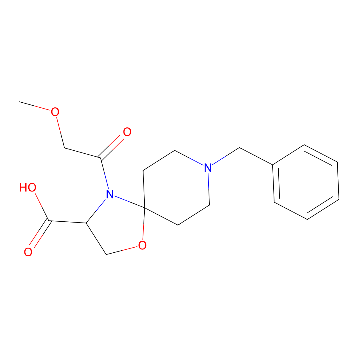 8-Benzyl-4-(2-methoxyacetyl)-1-oxa-4,8-diazaspiro[4.5]decane-3-carboxylic acid molecular structure, CAS 1326813-36-8