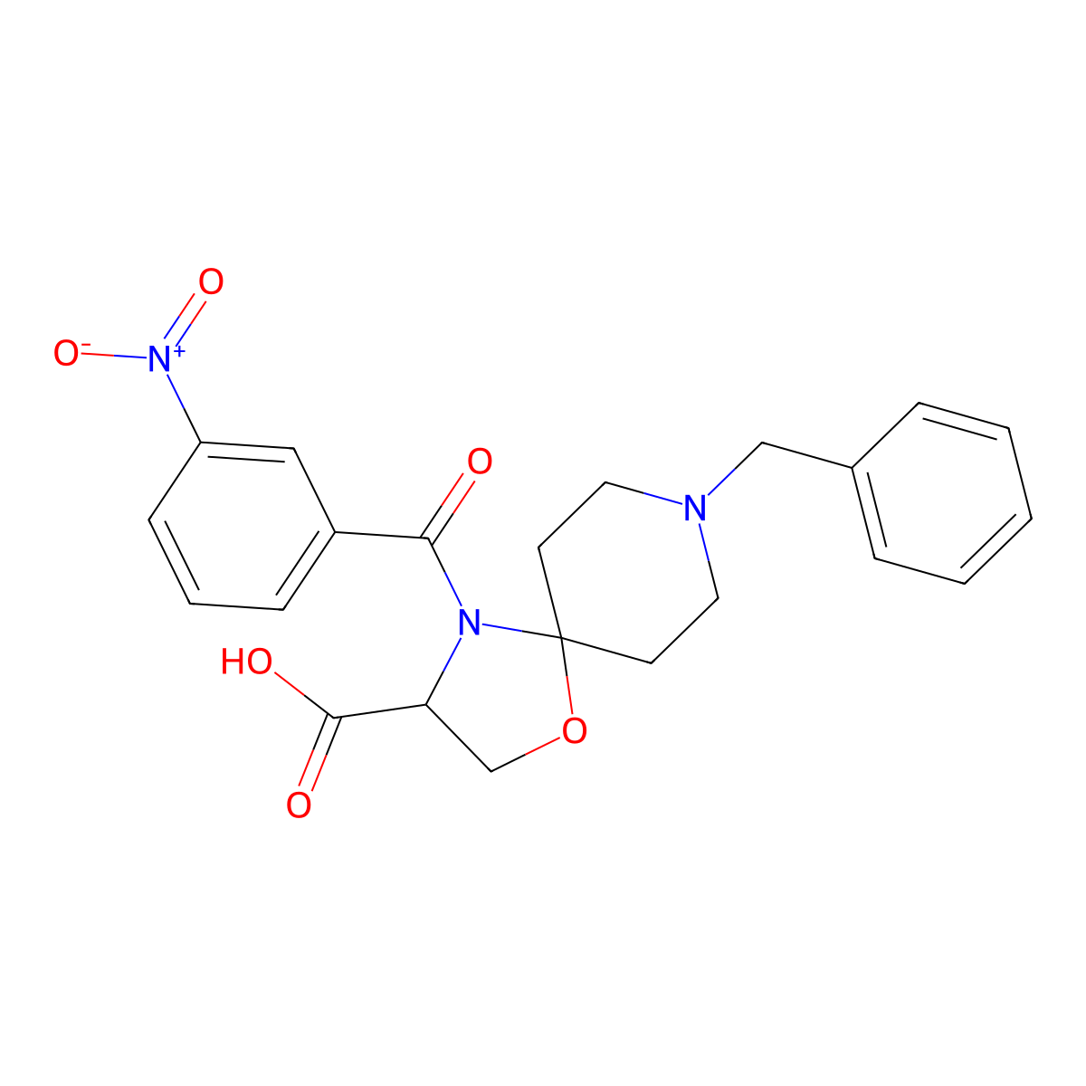 8-Benzyl-4-(3-nitrobenzoyl)-1-oxa-4,8-diazaspiro[4.5]decane-3-carboxylic acid molecular structure, CAS 1326813-50-6