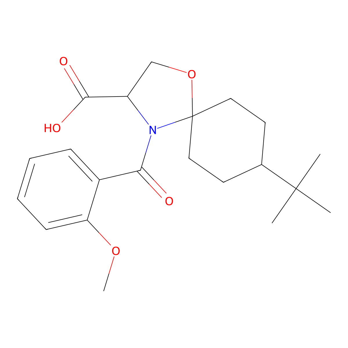 8-tert-Butyl-4-(2-methoxybenzoyl)-1-oxa-4-azaspiro[4.5]decane-3-carboxylic acid molecular structure, CAS 1326813-66-4