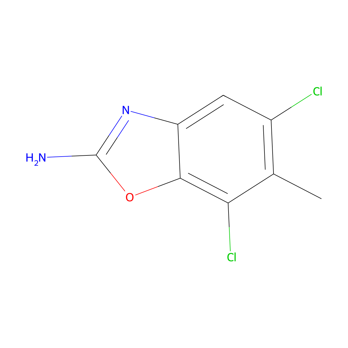 5,7-Dichloro-6-methyl-1,3-benzoxazol-2-amine molecular structure, CAS 1326813-70-0