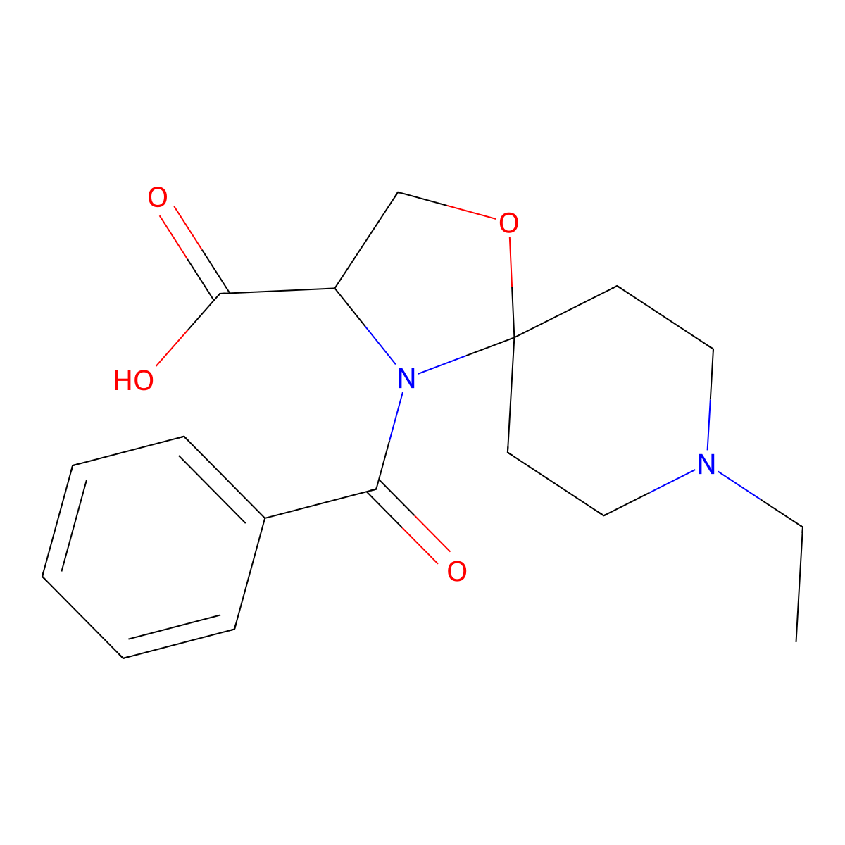 4-Benzoyl-8-ethyl-1-oxa-4,8-diazaspiro[4.5]decane-3-carboxylic acid molecular structure, CAS 1326813-83-5