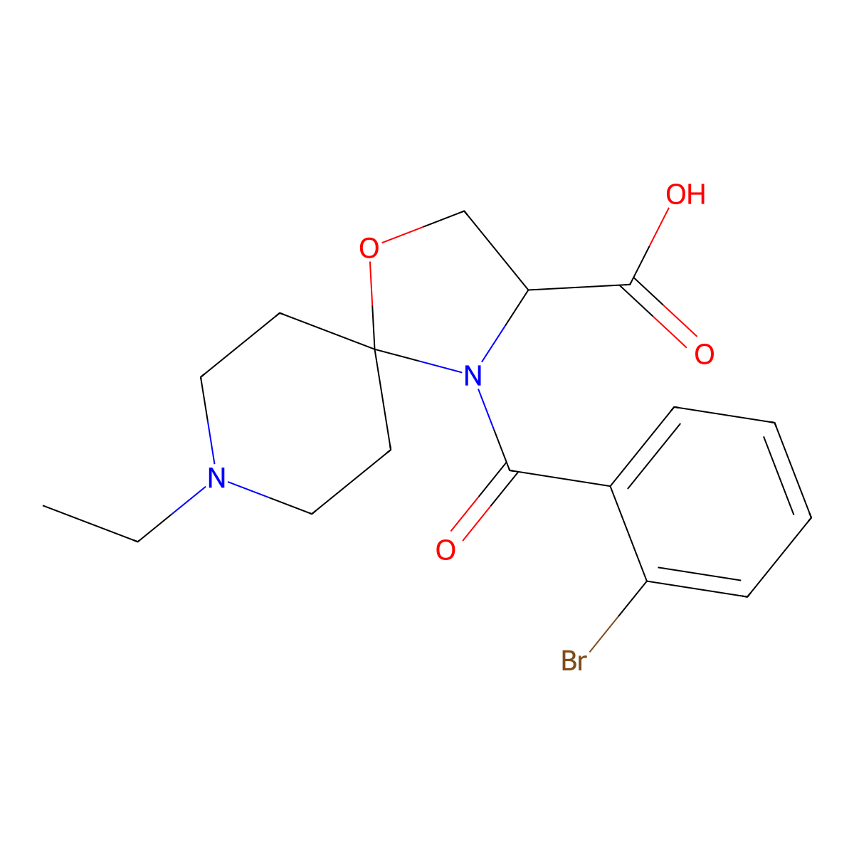 4-(2-Bromobenzoyl)-8-ethyl-1-oxa-4,8-diazaspiro[4.5]decane-3-carboxylic acid molecular structure, CAS 1326814-24-7