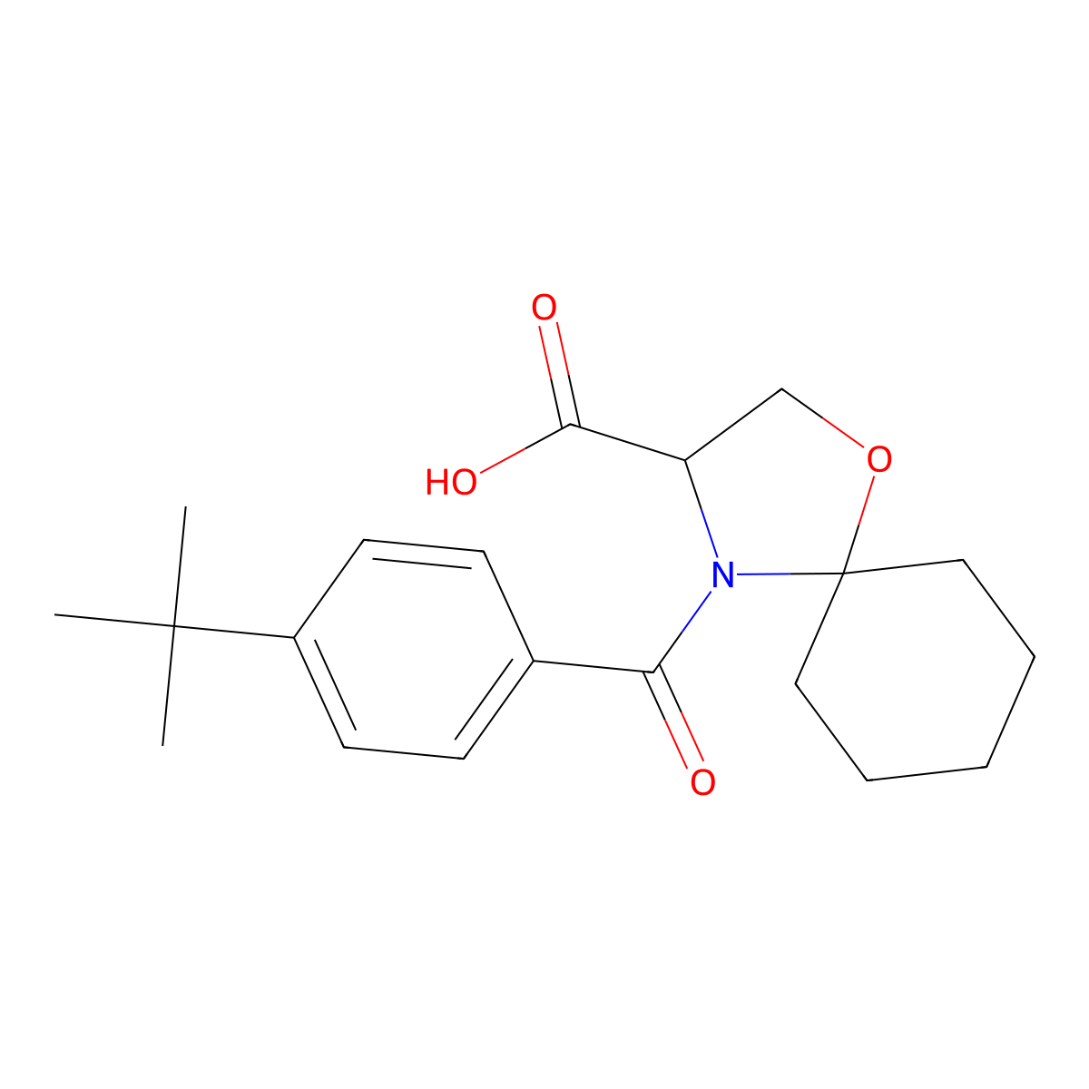 4-(4-tert-Butylbenzoyl)-1-oxa-4-azaspiro[4.5]decane-3-carboxylic acid molecular structure, CAS 1326814-26-9