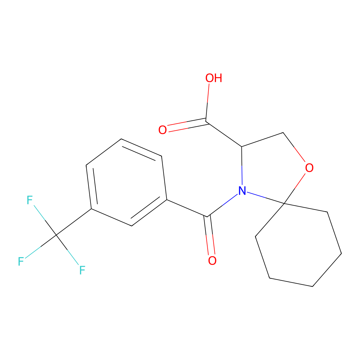 4-[3-(Trifluoromethyl)benzoyl]-1-oxa-4-azaspiro[4.5]decane-3-carboxylic acid molecular structure, CAS 1326814-29-2
