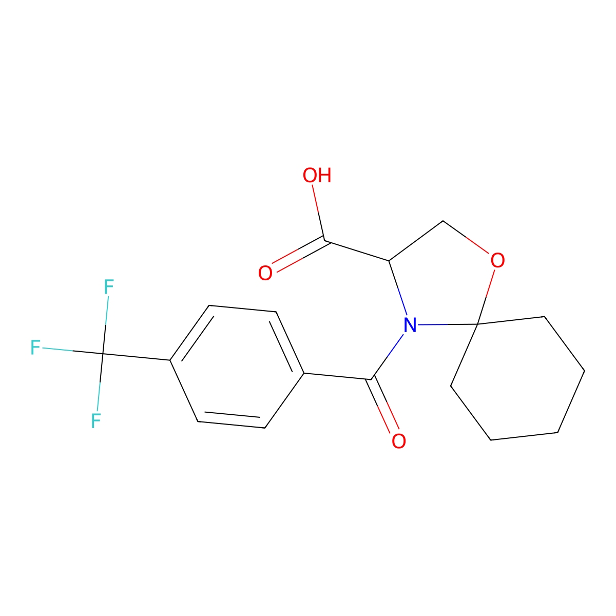 4-[4-(Trifluoromethyl)benzoyl]-1-oxa-4-azaspiro[4.5]decane-3-carboxylic acid molecular structure, CAS 1326814-38-3
