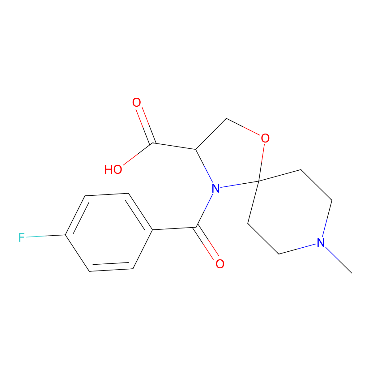 4-(4-Fluorobenzoyl)-8-methyl-1-oxa-4,8-diazaspiro[4.5]decane-3-carboxylic acid molecular structure, CAS 1326814-49-6