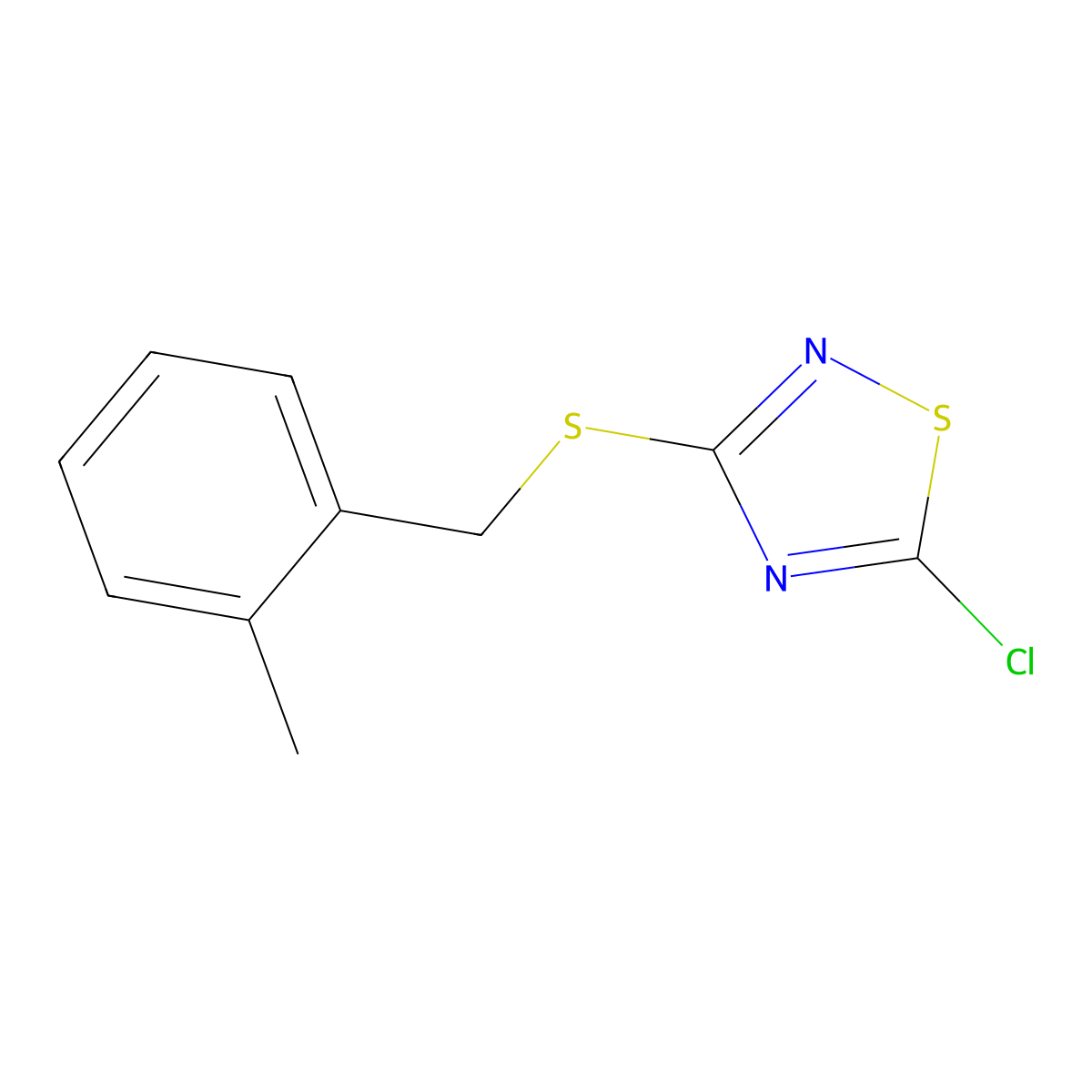 5-Chloro-3-{[(2-methylphenyl)methyl]sulfanyl}-1,2,4-thiadiazole molecular structure, CAS 1326814-53-2