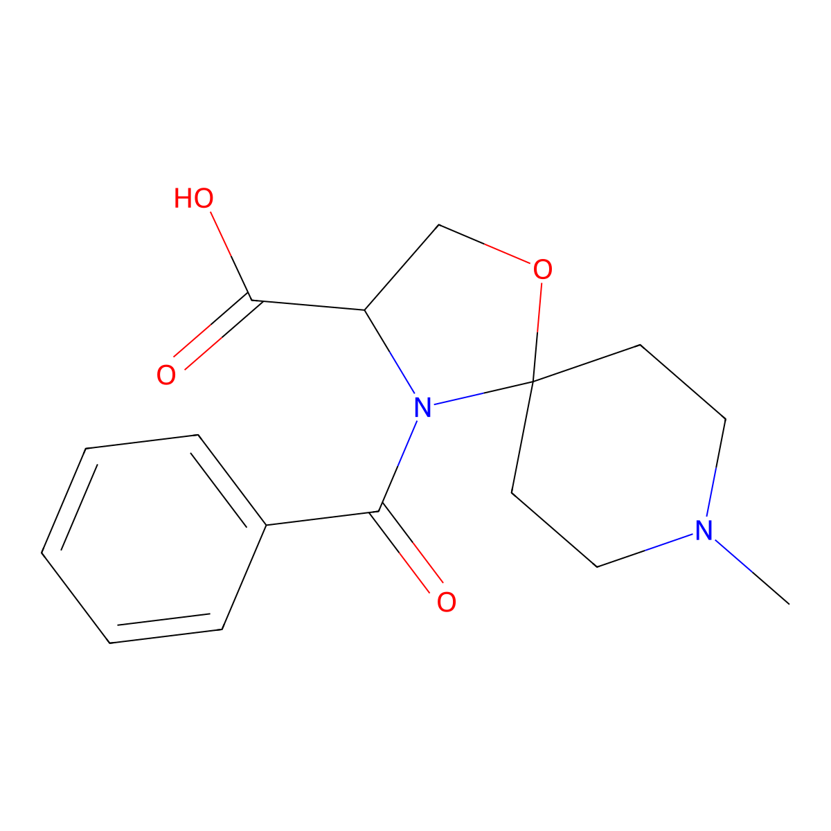 4-Benzoyl-8-methyl-1-oxa-4,8-diazaspiro[4.5]decane-3-carboxylic acid molecular structure, CAS 1326814-82-7