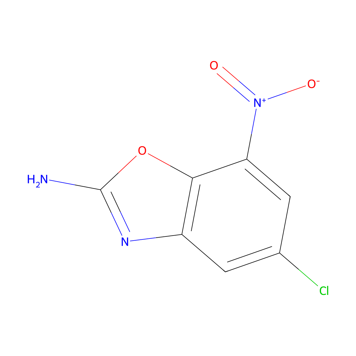 5-Chloro-7-nitro-1,3-benzoxazol-2-amine molecular structure, CAS 1326814-89-4