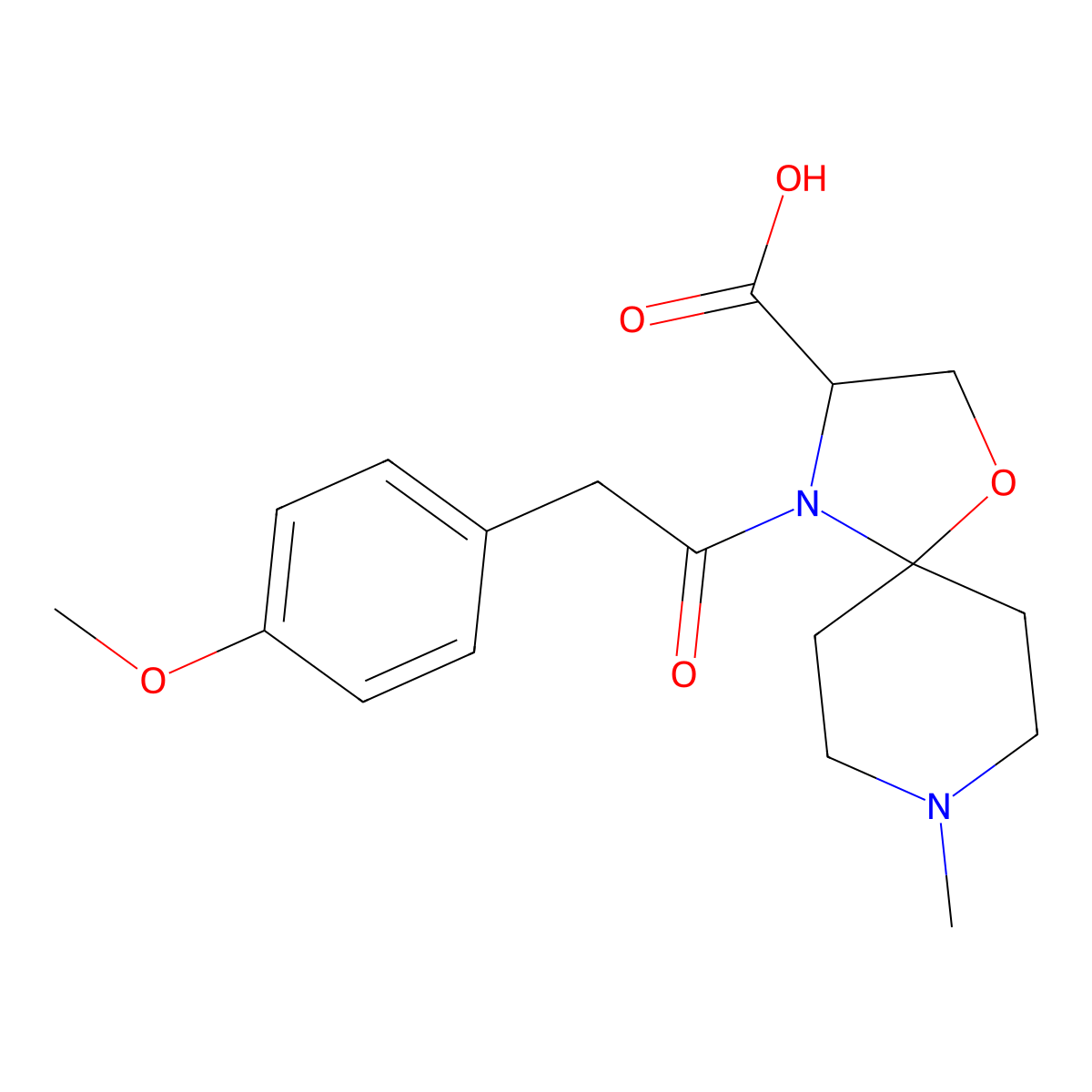 4-[2-(4-Methoxyphenyl)acetyl]-8-methyl-1-oxa-4,8-diazaspiro[4.5]decane-3-carboxylic acid molecular structure, CAS 1326814-93-0
