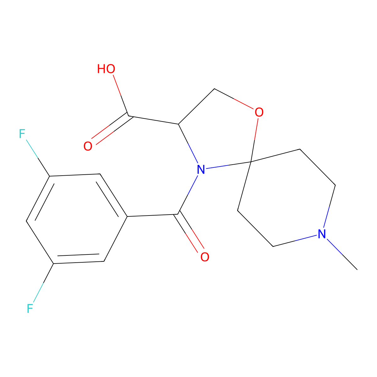 4-(3,5-Difluorobenzoyl)-8-methyl-1-oxa-4,8-diazaspiro[4.5]decane-3-carboxylic acid molecular structure, CAS 1326815-01-3