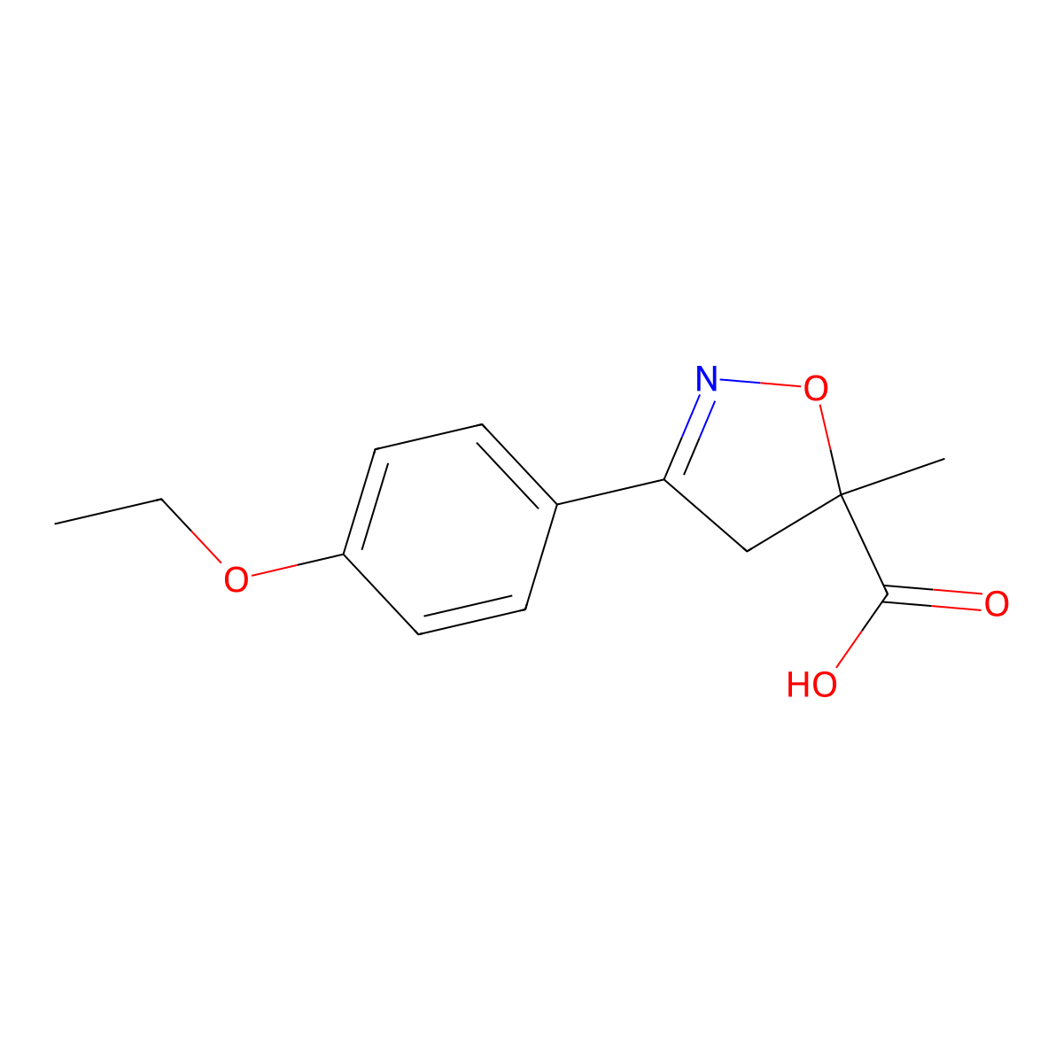 3-(4-Ethoxyphenyl)-5-methyl-4,5-dihydro-1,2-oxazole-5-carboxylic acid molecular structure, CAS 1326815-28-4