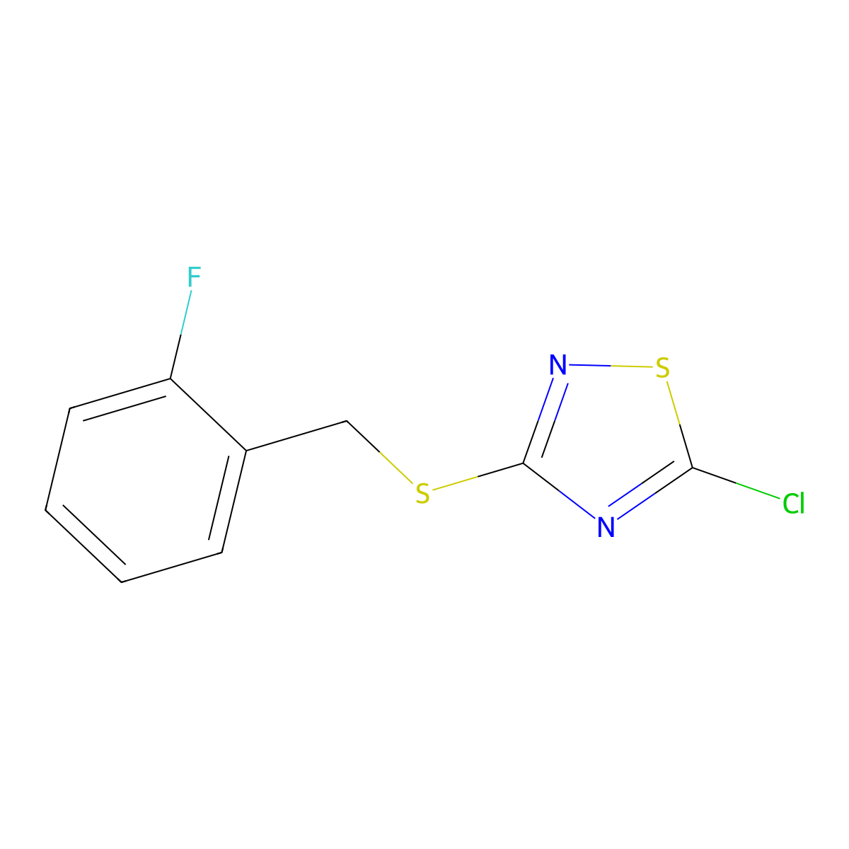 5-Chloro-3-{[(2-fluorophenyl)methyl]sulfanyl}-1,2,4-thiadiazole molecular structure, CAS 1326815-59-1