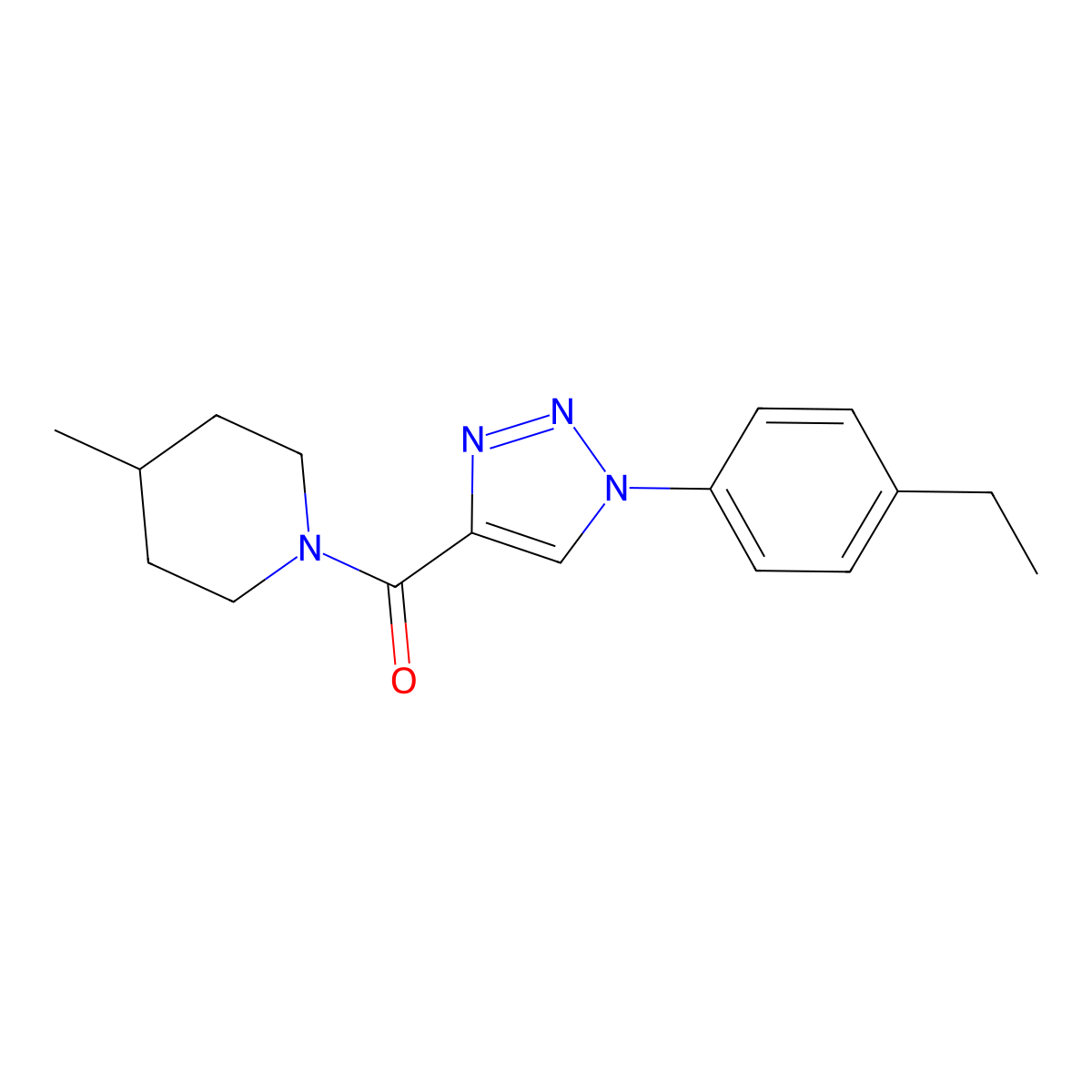 (1-(4-ethylphenyl)-1H-1,2,3-triazol-4-yl)(4-methylpiperidin-1-yl)methanone molecular structure, CAS 1326816-23-2