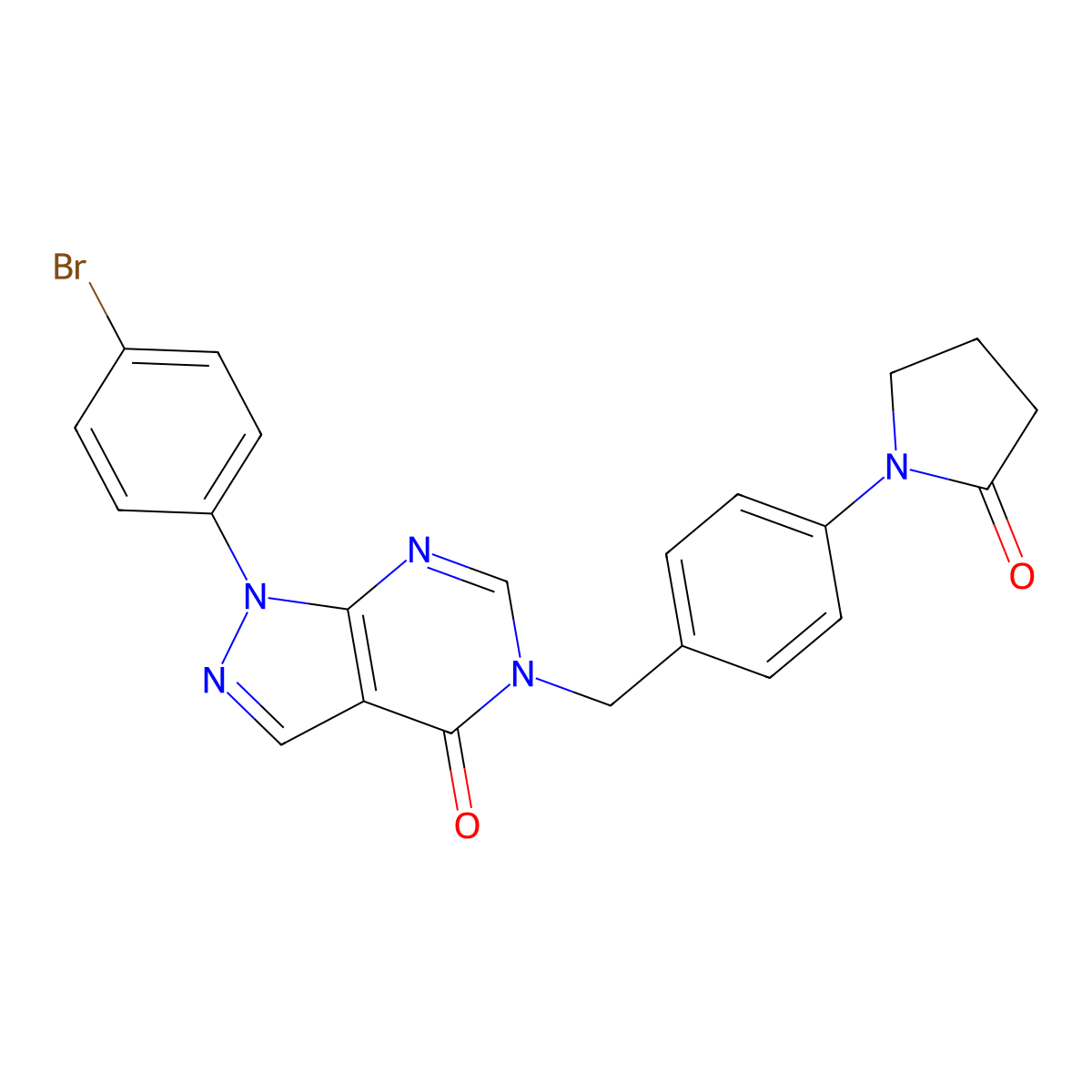 1-(4-bromophenyl)-5-(4-(2-oxopyrrolidin-1-yl)benzyl)-1,5-dihydro-4H-pyrazolo[3,4-d]pyrimidin-4-one molecular structure, CAS 1326816-71-0