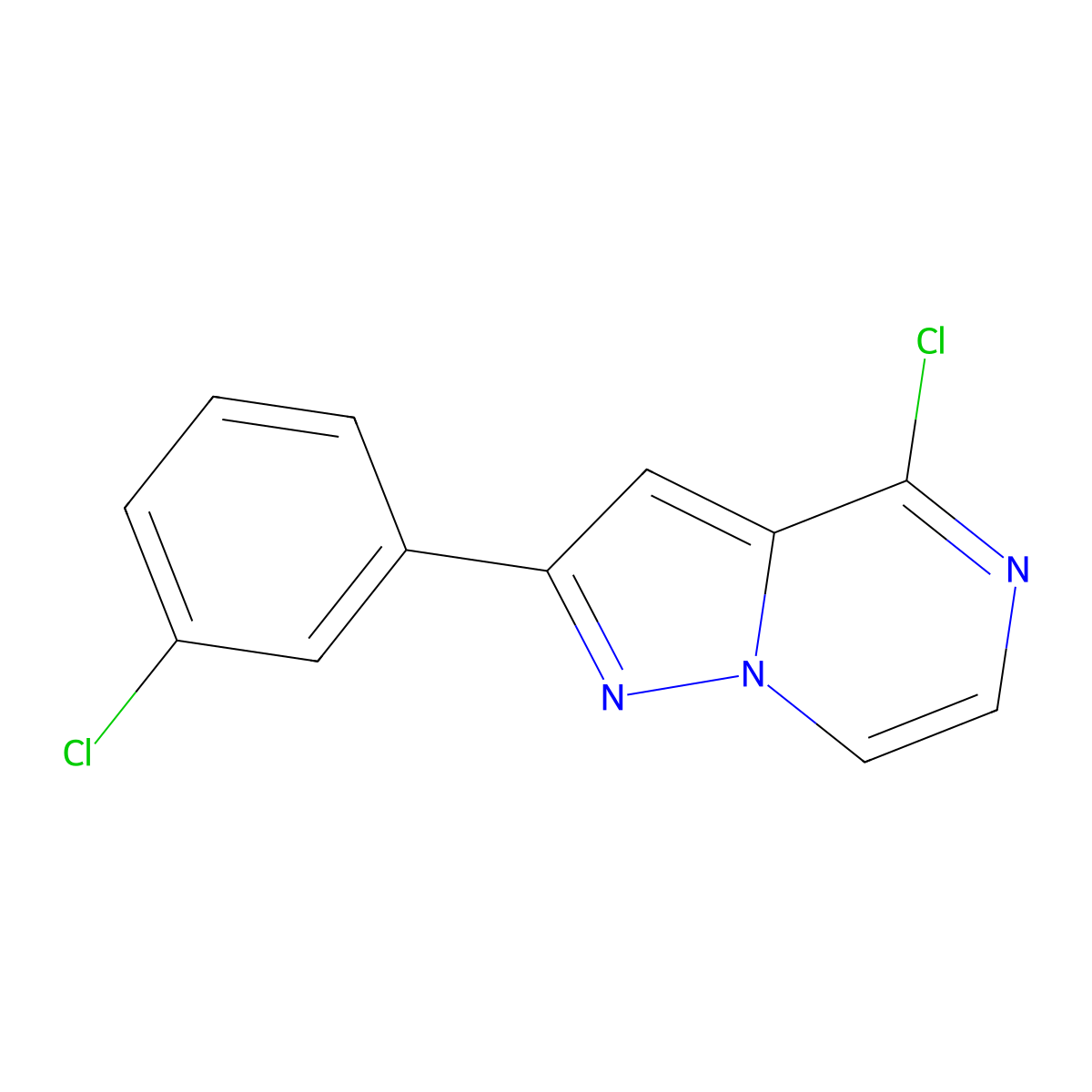 4-Chloro-2-(3-chlorophenyl)pyrazolo[1,5-a]pyrazine molecular structure, CAS 1326816-77-6