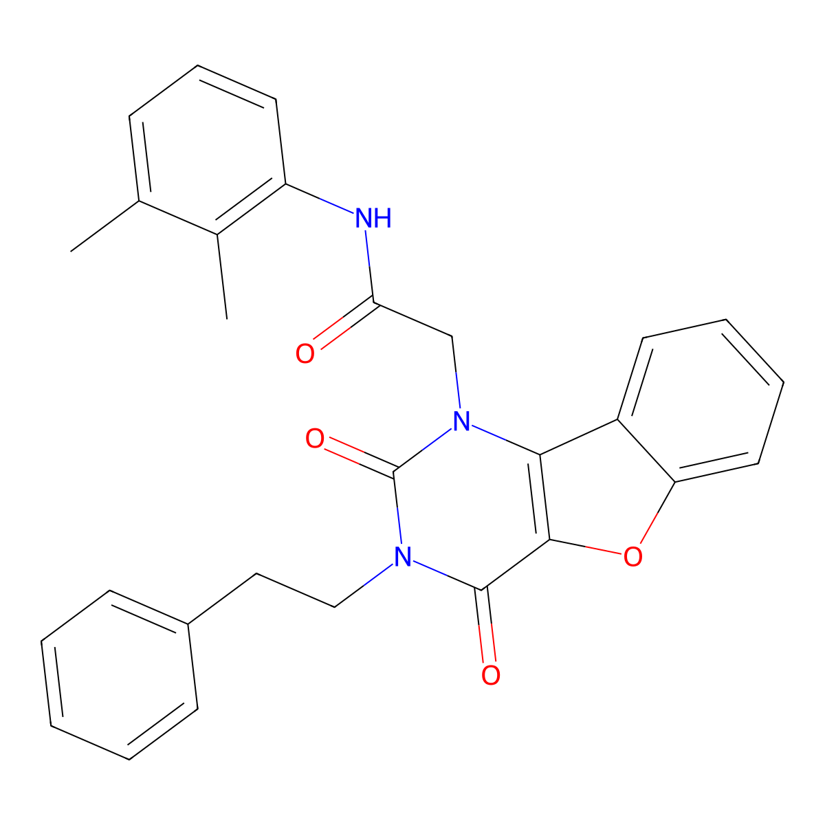 N-(2,3-dimethylphenyl)-2-[2,4-dioxo-3-(2-phenylethyl)-3,4-dihydro[1]benzofuro[3,2-d]pyrimidin-1(2H)-yl]acetamide molecular structure, CAS 1326817-64-4