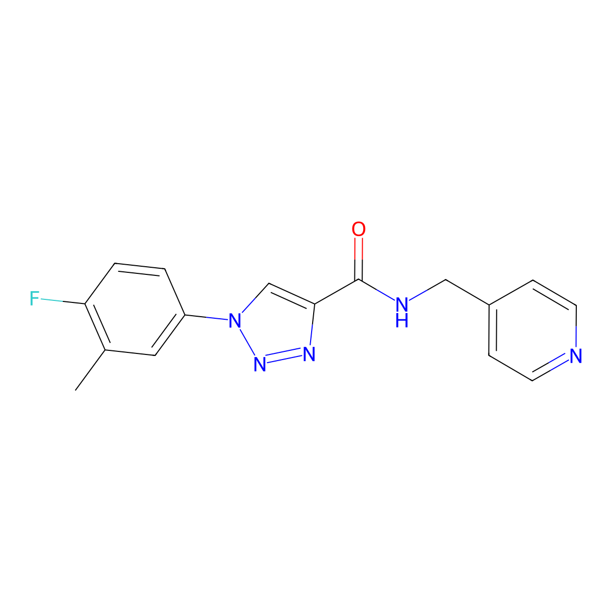 1-(4-fluoro-3-methylphenyl)-N-(pyridin-4-ylmethyl)-1H-1,2,3-triazole-4-carboxamide molecular structure, CAS 1326817-81-5