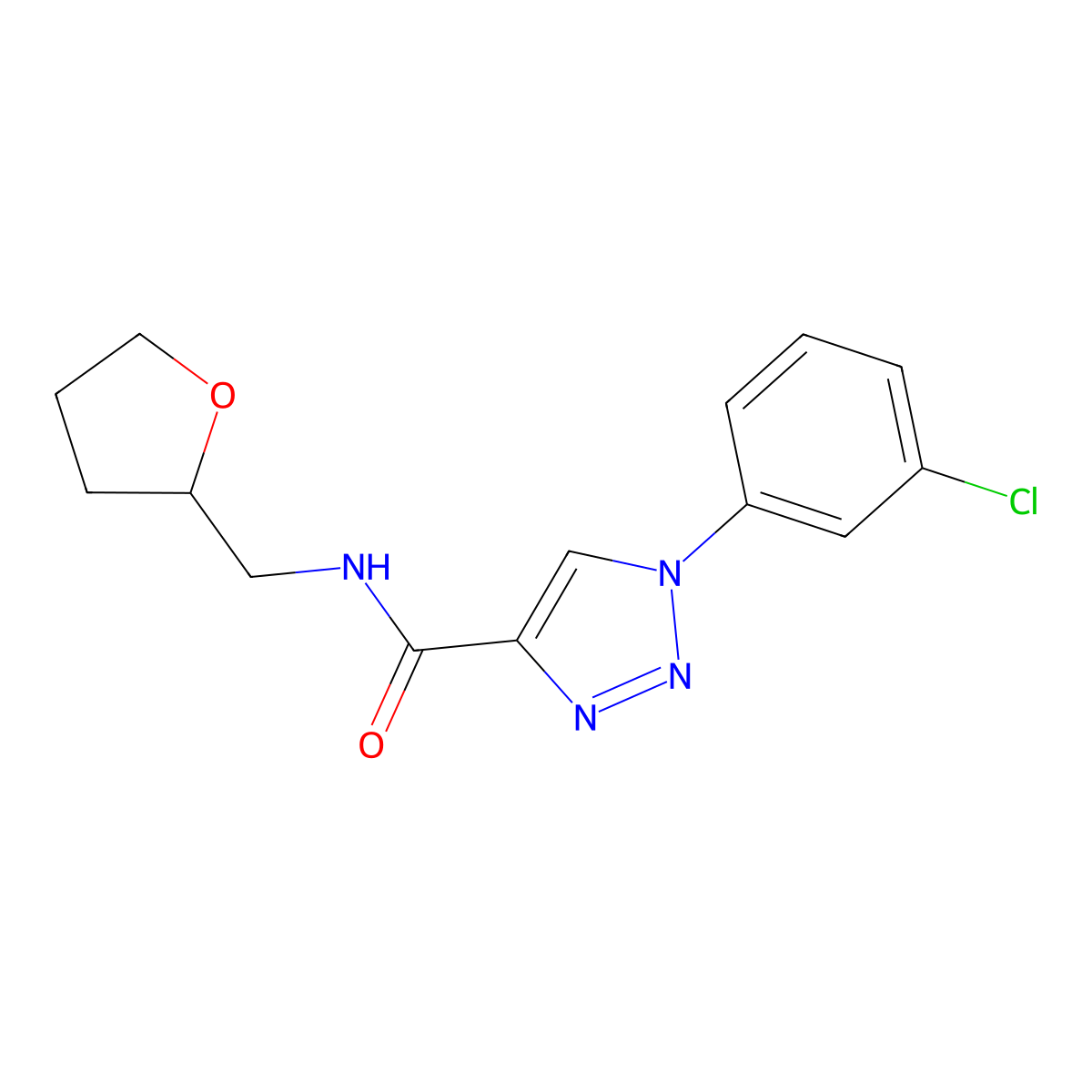 1-(3-chlorophenyl)-N-[(oxolan-2-yl)methyl]-1H-1,2,3-triazole-4-carboxamide molecular structure, CAS 1326817-98-4