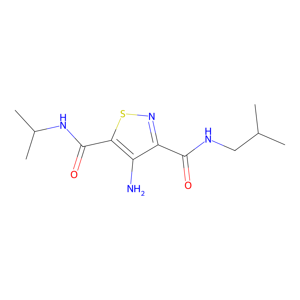 4-amino-N~3~-isobutyl-N~5~-isopropylisothiazole-3,5-dicarboxamide molecular structure, CAS 1326819-38-8
