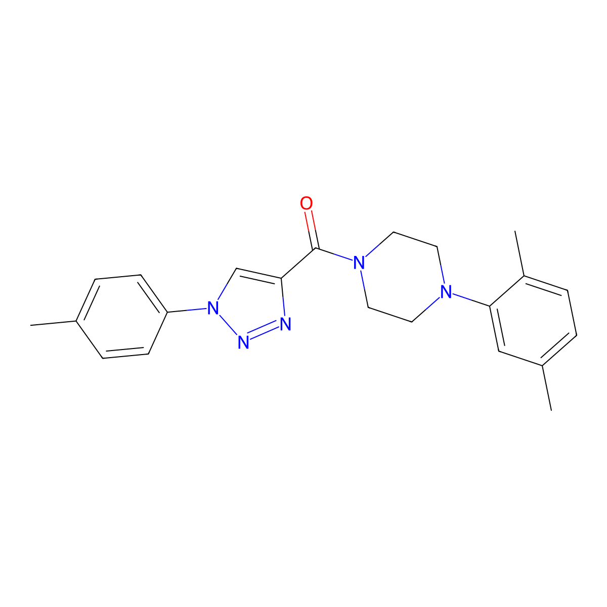 [4-(2,5-dimethylphenyl)piperazin-1-yl][1-(4-methylphenyl)-1H-1,2,3-triazol-4-yl]methanone molecular structure, CAS 1326819-73-1
