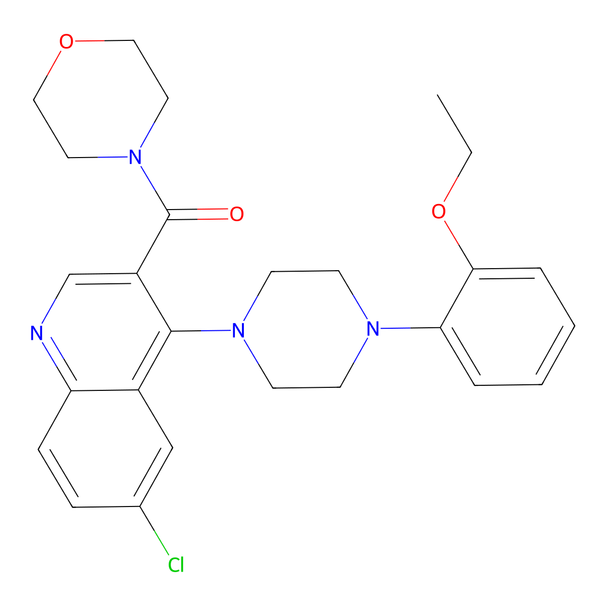 {6-Chloro-4-[4-(2-ethoxyphenyl)piperazin-1-yl]quinolin-3-yl}(morpholin-4-yl)methanone molecular structure, CAS 1326819-74-2