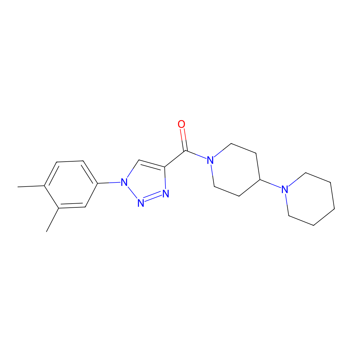 1'-[1-(3,4-dimethylphenyl)-1H-1,2,3-triazole-4-carbonyl]-1,4'-bipiperidine molecular structure, CAS 1326819-81-1