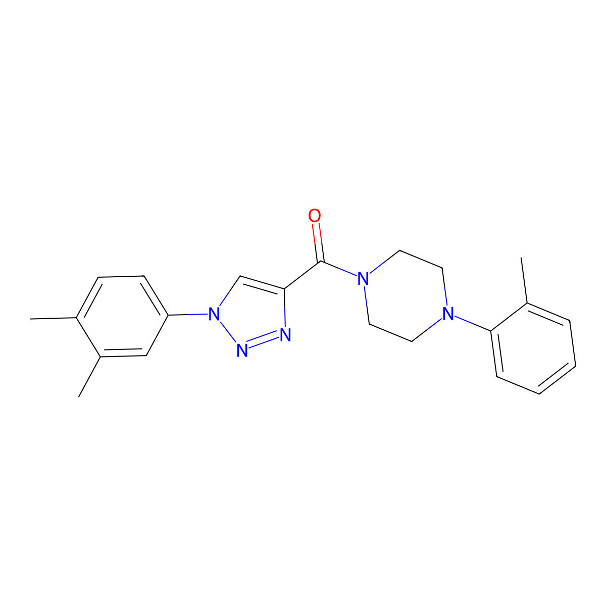 1-[1-(3,4-dimethylphenyl)-1H-1,2,3-triazole-4-carbonyl]-4-(2-methylphenyl)piperazine molecular structure, CAS 1326819-96-8