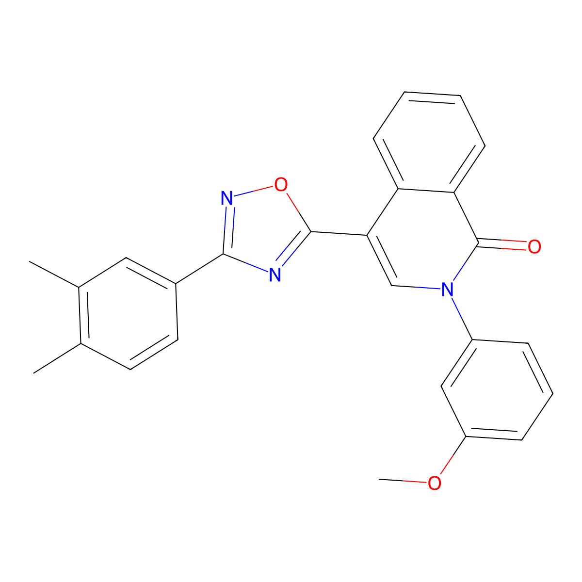 4-[3-(3,4-dimethylphenyl)-1,2,4-oxadiazol-5-yl]-2-(3-methoxyphenyl)isoquinolin-1(2H)-one molecular structure, CAS 1326821-58-2