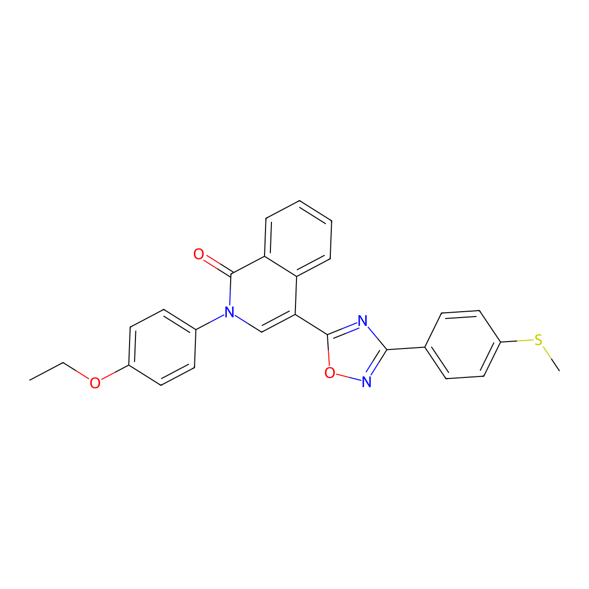 2-(4-ethoxyphenyl)-4-{3-[4-(methylsulfanyl)phenyl]-1,2,4-oxadiazol-5-yl}isoquinolin-1(2H)-one molecular structure, CAS 1326821-62-8
