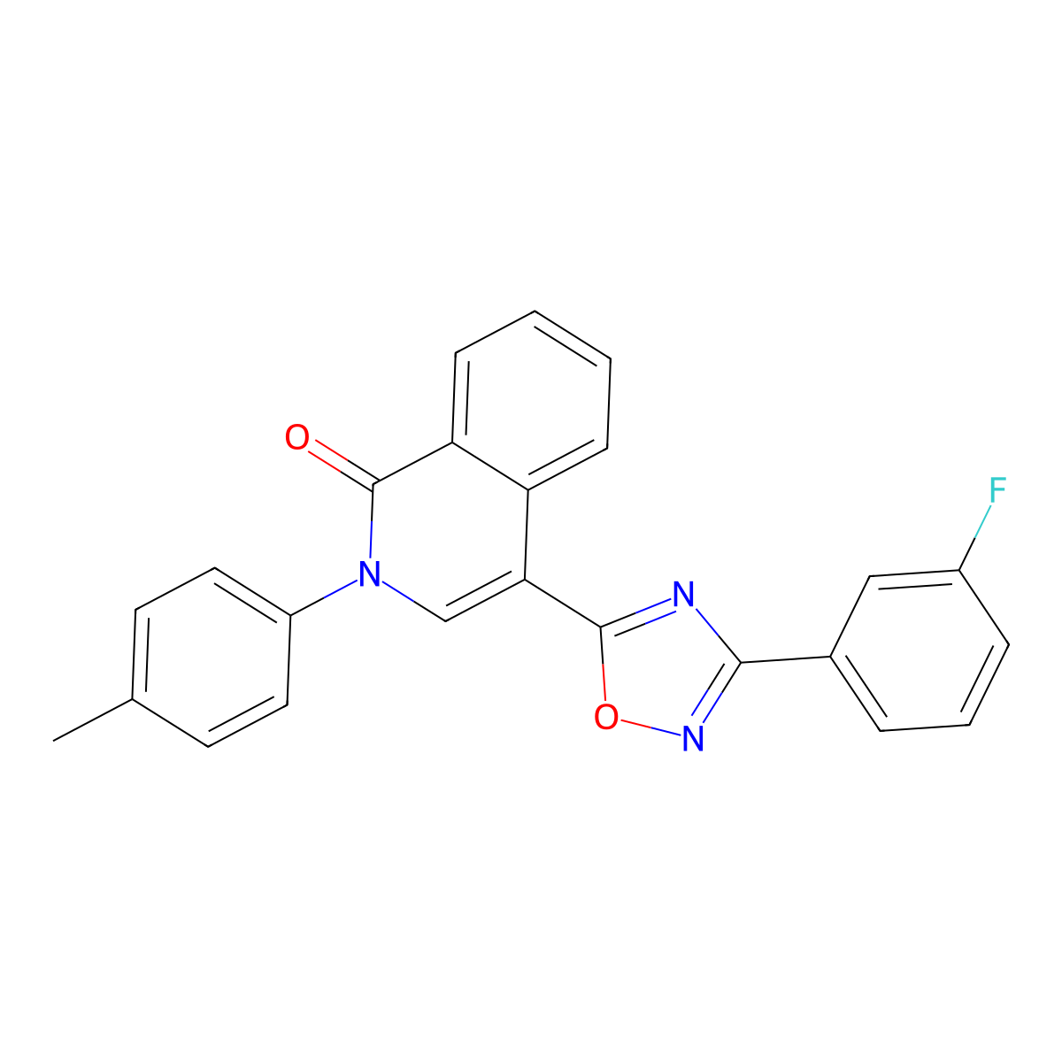 4-[3-(3-fluorophenyl)-1,2,4-oxadiazol-5-yl]-2-(4-methylphenyl)isoquinolin-1(2H)-one molecular structure, CAS 1326821-68-4