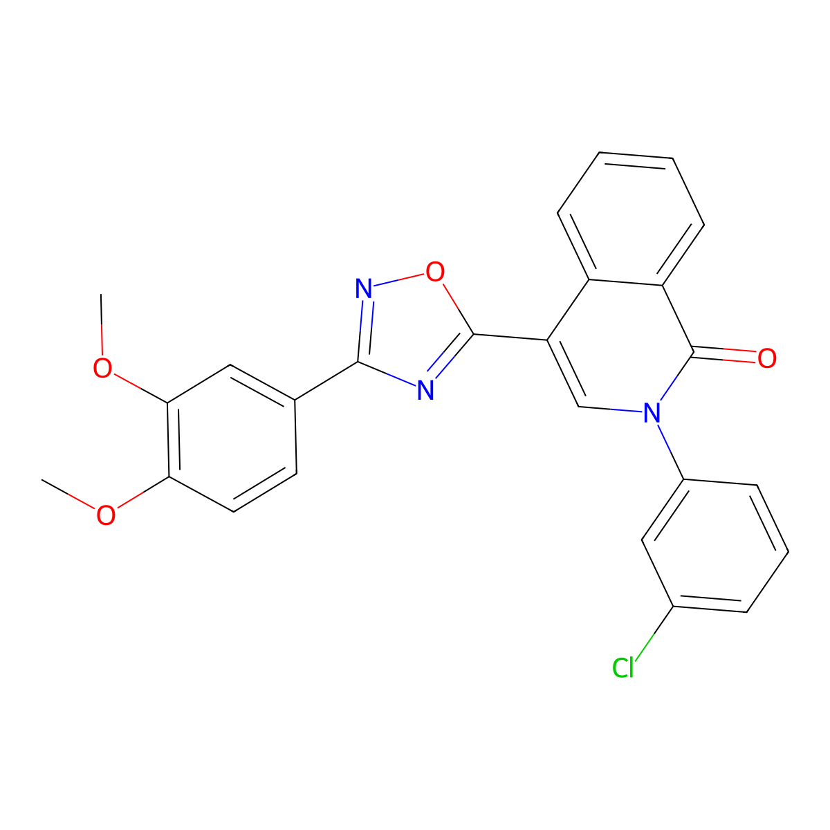 2-(3-chlorophenyl)-4-[3-(3,4-dimethoxyphenyl)-1,2,4-oxadiazol-5-yl]isoquinolin-1(2H)-one molecular structure, CAS 1326821-81-1