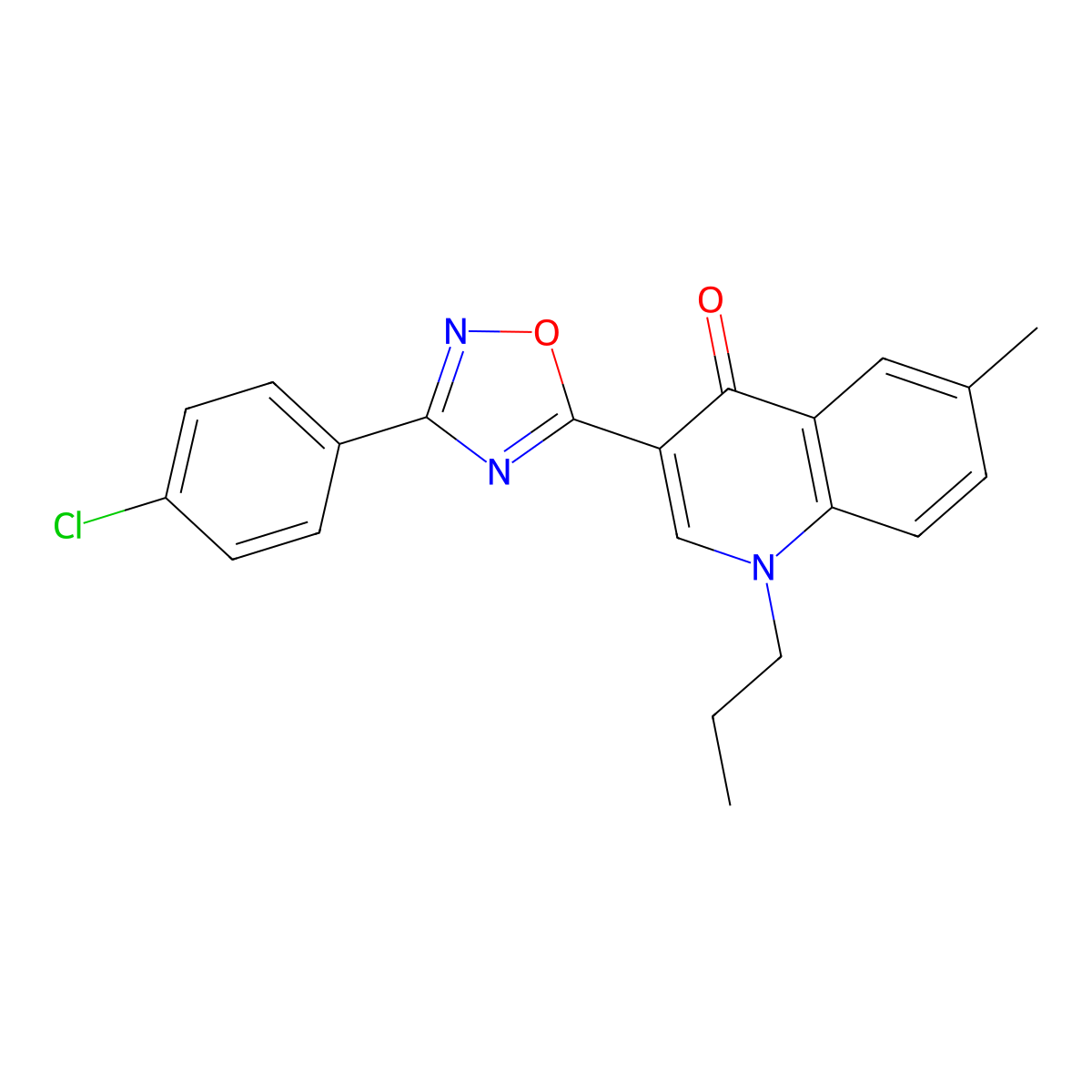 3-[3-(4-chlorophenyl)-1,2,4-oxadiazol-5-yl]-6-methyl-1-propylquinolin-4(1H)-one molecular structure, CAS 1326821-98-0