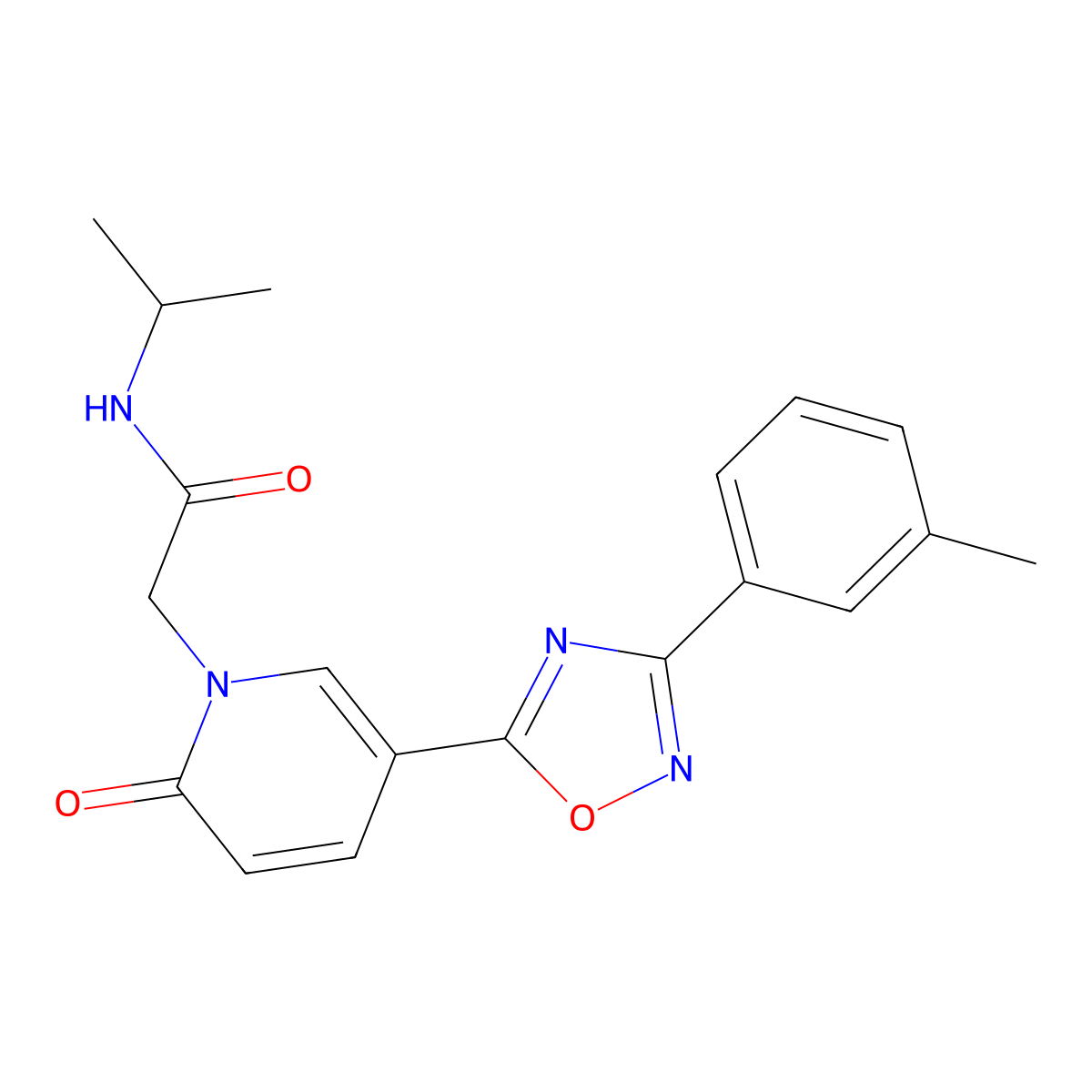 2-{5-[3-(3-methylphenyl)-1,2,4-oxadiazol-5-yl]-2-oxopyridin-1(2H)-yl}-N-(propan-2-yl)acetamide molecular structure, CAS 1326822-02-9