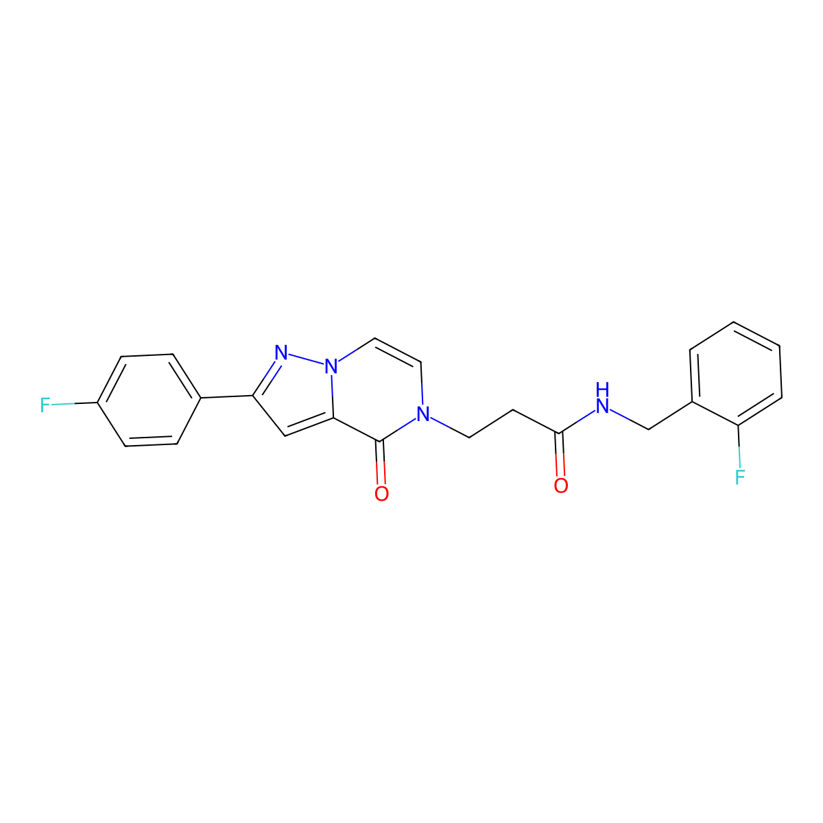 N-(2-fluorobenzyl)-3-[2-(4-fluorophenyl)-4-oxopyrazolo[1,5-a]pyrazin-5(4H)-yl]propanamide molecular structure, CAS 1326822-55-2