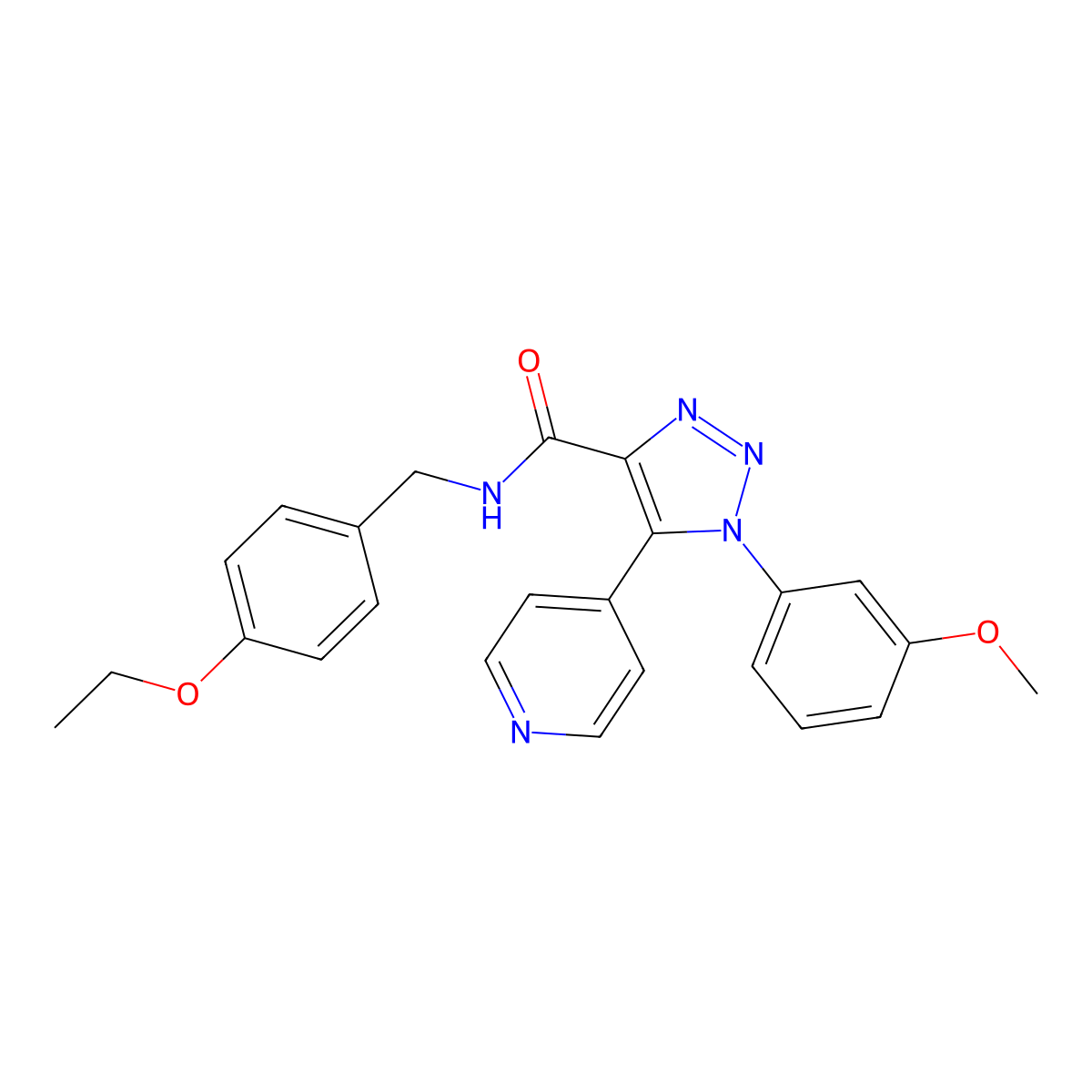 N-(4-ethoxybenzyl)-1-(3-methoxyphenyl)-5-(pyridin-4-yl)-1H-1,2,3-triazole-4-carboxamide molecular structure, CAS 1326823-00-0