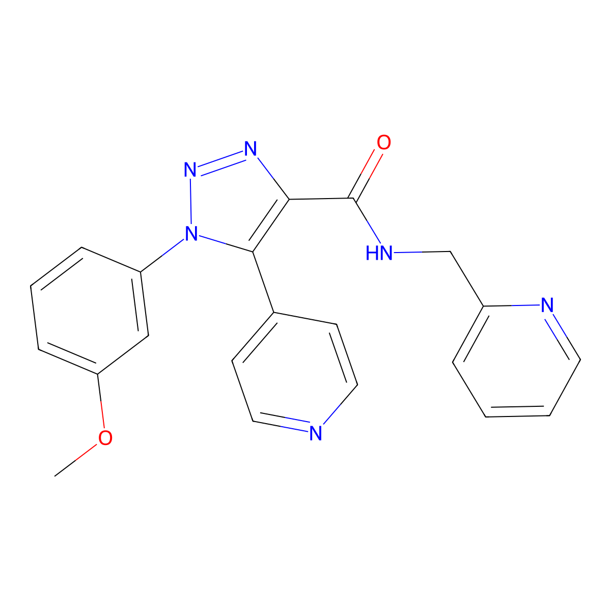 1-(3-methoxyphenyl)-5-(pyridin-4-yl)-N-(pyridin-2-ylmethyl)-1H-1,2,3-triazole-4-carboxamide molecular structure, CAS 1326823-11-3