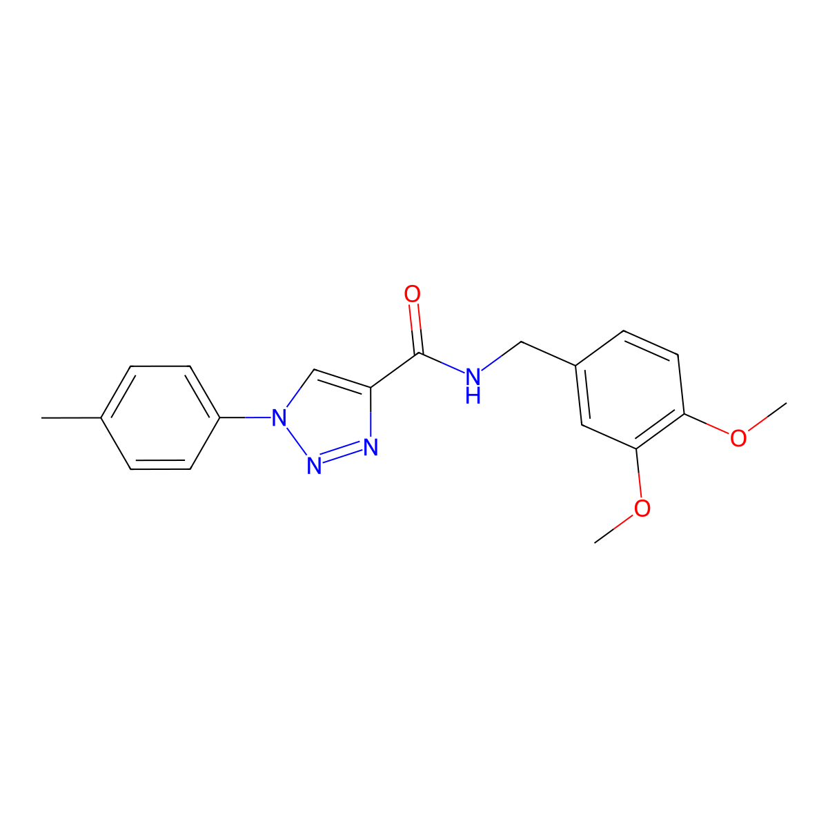 N-(3,4-dimethoxybenzyl)-1-(4-methylphenyl)-1H-1,2,3-triazole-4-carboxamide molecular structure, CAS 1326823-14-6