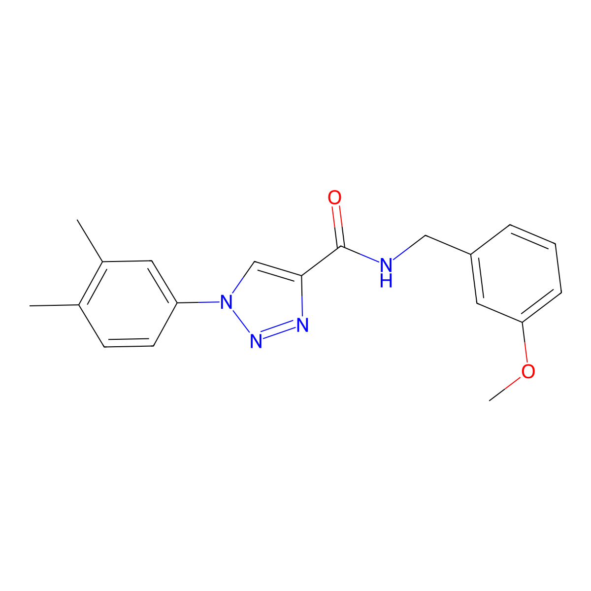 1-(3,4-dimethylphenyl)-N-(3-methoxybenzyl)-1H-1,2,3-triazole-4-carboxamide molecular structure, CAS 1326823-16-8