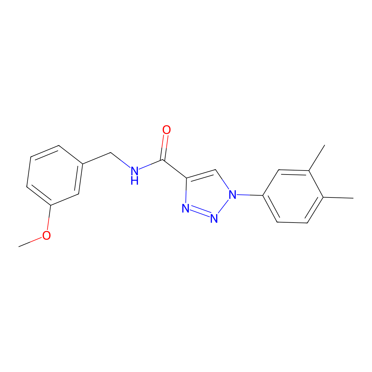 1-(3,4-dimethylphenyl)-N-(3-methoxybenzyl)-1H-1,2,3-triazole-4-carboxamide molecular structure, CAS 1326823-16-8