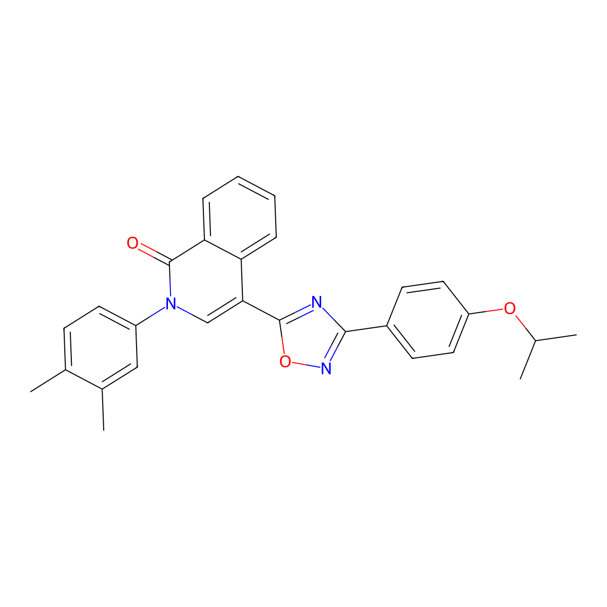 2-(3,4-Dimethylphenyl)-4-{3-[4-(propan-2-yloxy)phenyl]-1,2,4-oxadiazol-5-yl}-1,2-dihydroisoquinolin-1-one molecular structure, CAS 1326824-32-1