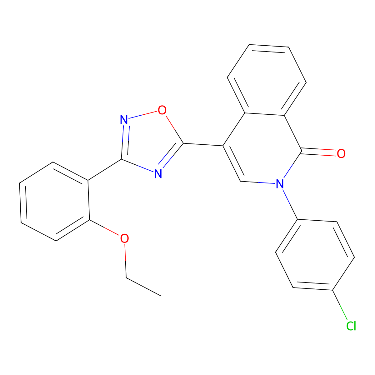 2-(4-chlorophenyl)-4-[3-(2-ethoxyphenyl)-1,2,4-oxadiazol-5-yl]isoquinolin-1(2H)-one molecular structure, CAS 1326824-41-2