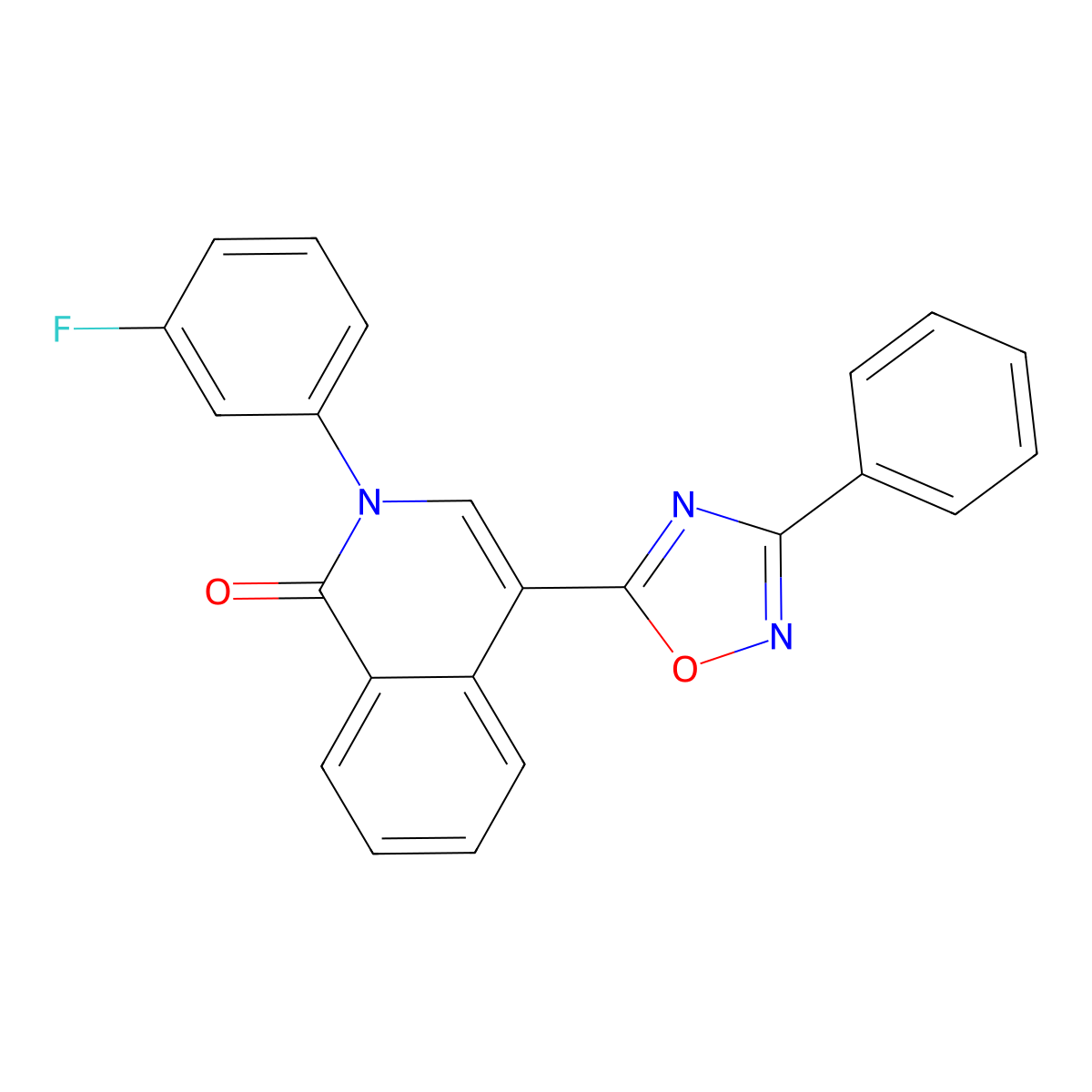 2-(3-fluorophenyl)-4-(3-phenyl-1,2,4-oxadiazol-5-yl)isoquinolin-1(2H)-one molecular structure, CAS 1326824-43-4