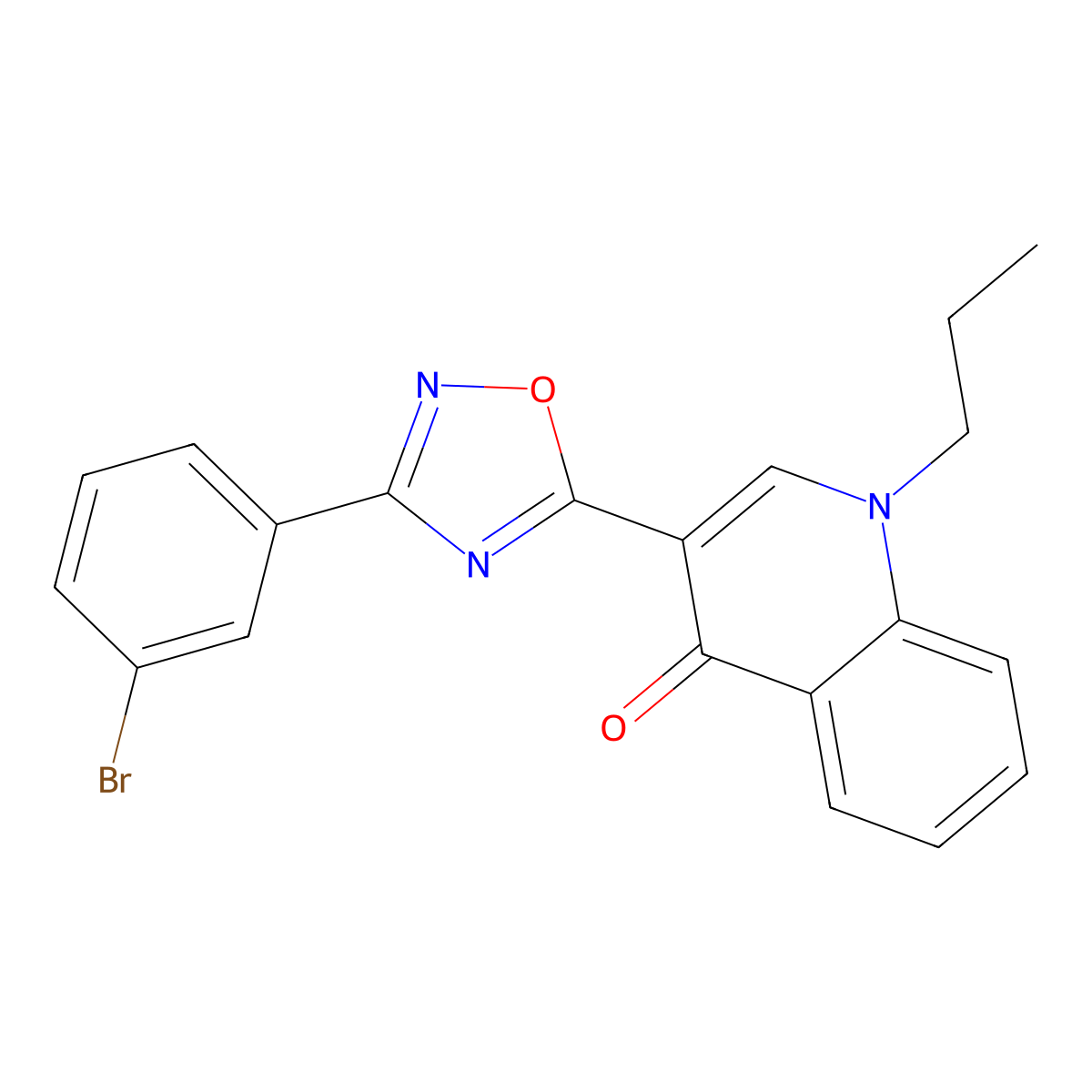 3-[3-(3-bromophenyl)-1,2,4-oxadiazol-5-yl]-1-propylquinolin-4(1H)-one molecular structure, CAS 1326824-58-1