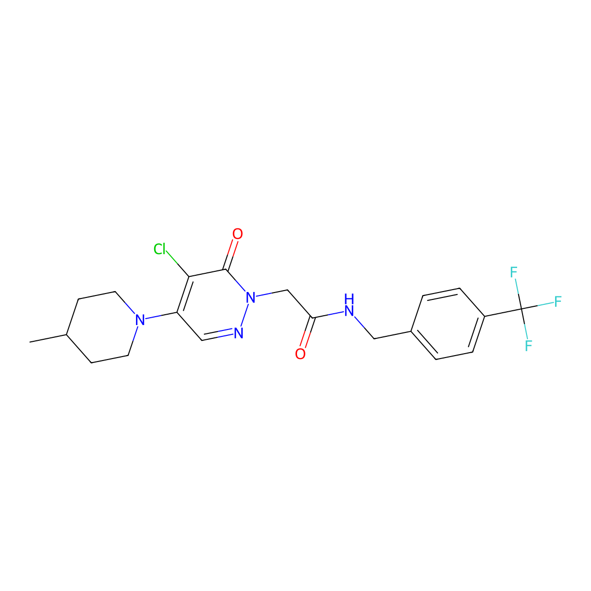 2-[5-chloro-4-(4-methylpiperidin-1-yl)-6-oxopyridazin-1(6H)-yl]-N-[4-(trifluoromethyl)benzyl]acetamide molecular structure, CAS 1326824-85-4