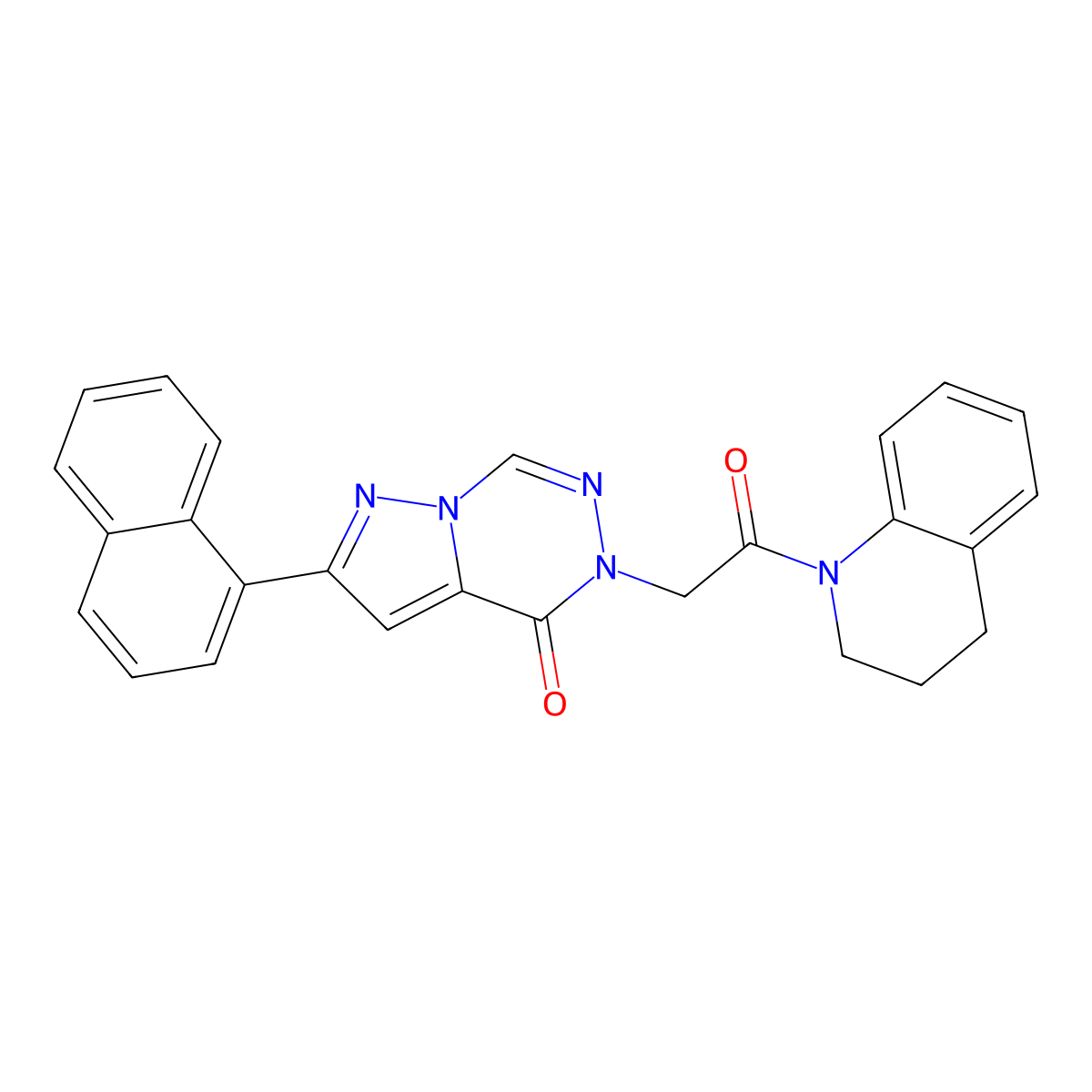 5-(2-(3,4-dihydroquinolin-1(2H)-yl)-2-oxoethyl)-2-(naphthalen-1-yl)pyrazolo[1,5-d][1,2,4]triazin-4(5H)-one molecular structure, CAS 1326825-07-3
