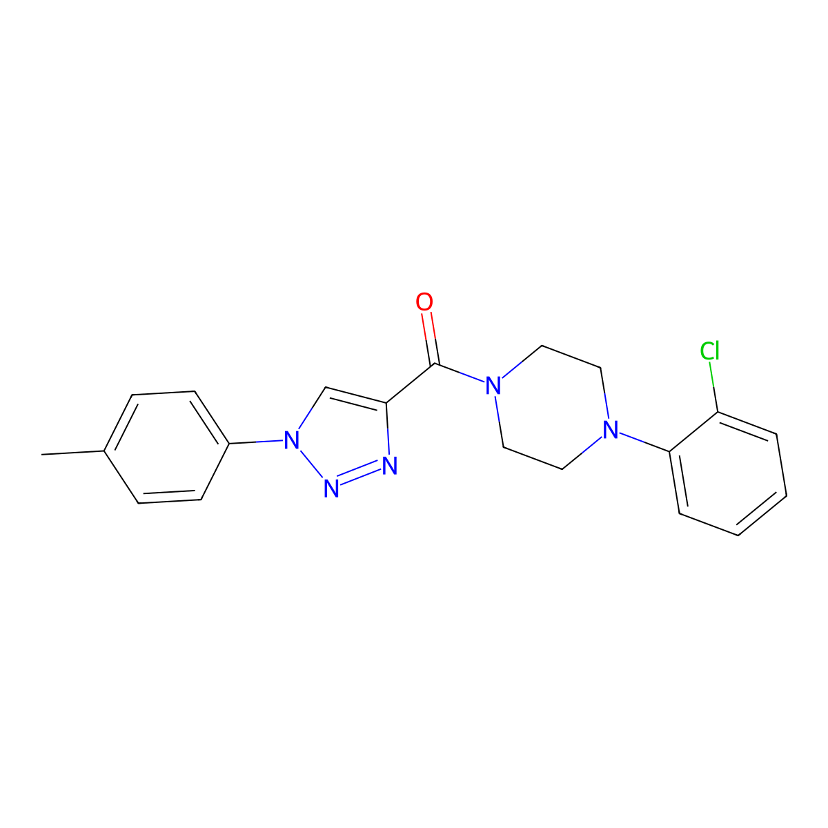 1-(2-chlorophenyl)-4-[1-(4-methylphenyl)-1H-1,2,3-triazole-4-carbonyl]piperazine molecular structure, CAS 1326825-53-9